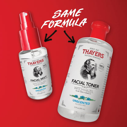 Thayers Unscented Witch Hazel Facial Mist Toner with Aloe Vera 89 ml (3 fl oz) - view 5