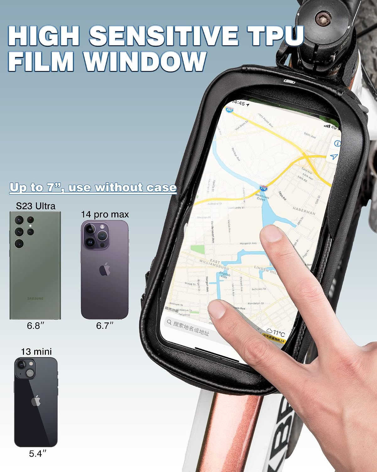 ROCKBROS Waterproof Bike Phone Front Frame Bag - view 3