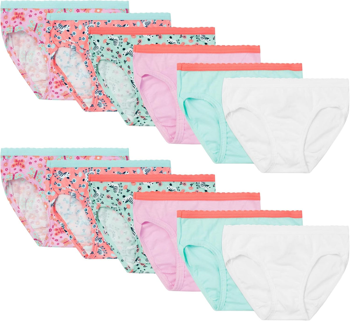 Fruit of the Loom Toddler Girls' Tag-Free Cotton Underwear, 12 Pack, 4-5T — product view