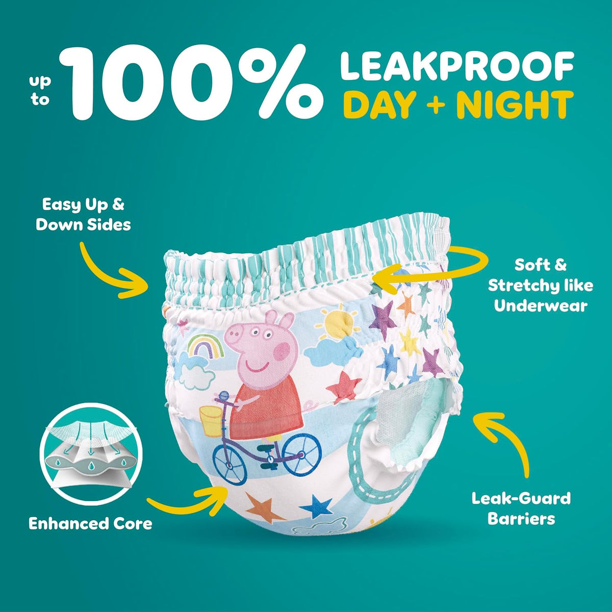 Pampers Easy Ups Training Pants, Size 6 (4T-5T), 104 Count, Peppa Pig — alternate product view