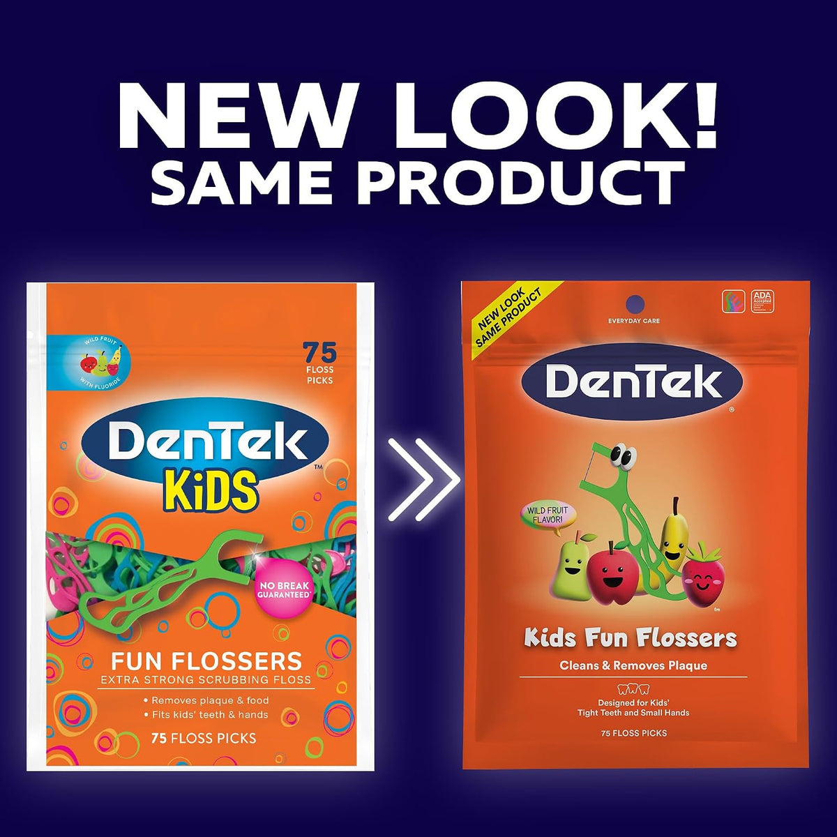 DenTek Kids Flossers Wild Fruit, 75 Count, Pack of 6 - view 3