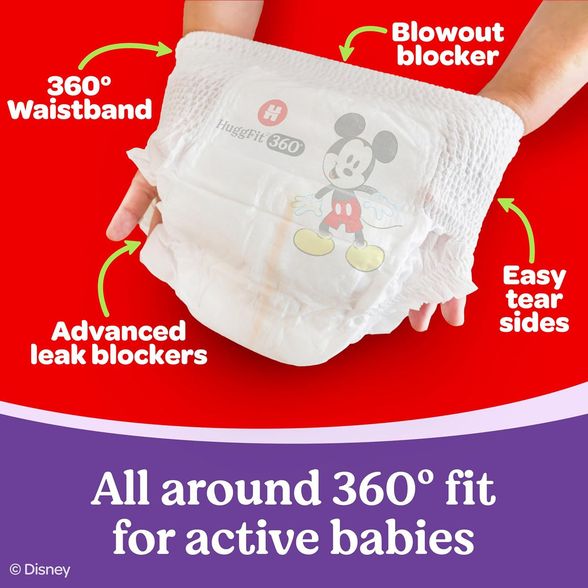 Huggies Little Movers HuggFit 360 Nappy Pants, Size 5, 128 Count (2 Packs of 64) - view 3