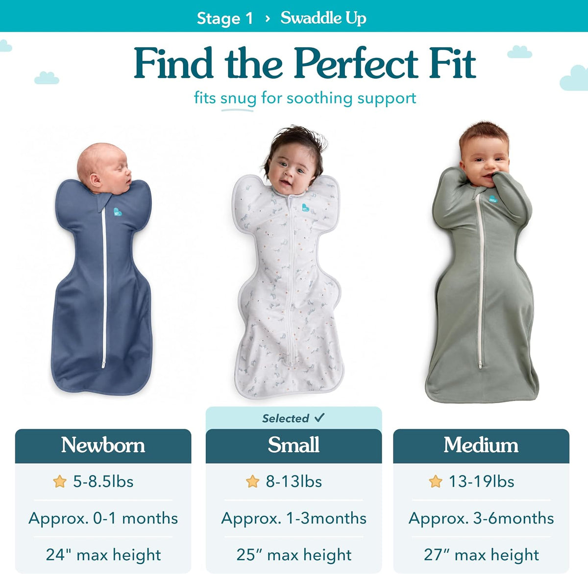 Love to Dream Swaddle Up Sleep Sack 1.0 TOG, 8-13 lbs, Olive Moon - view 3
