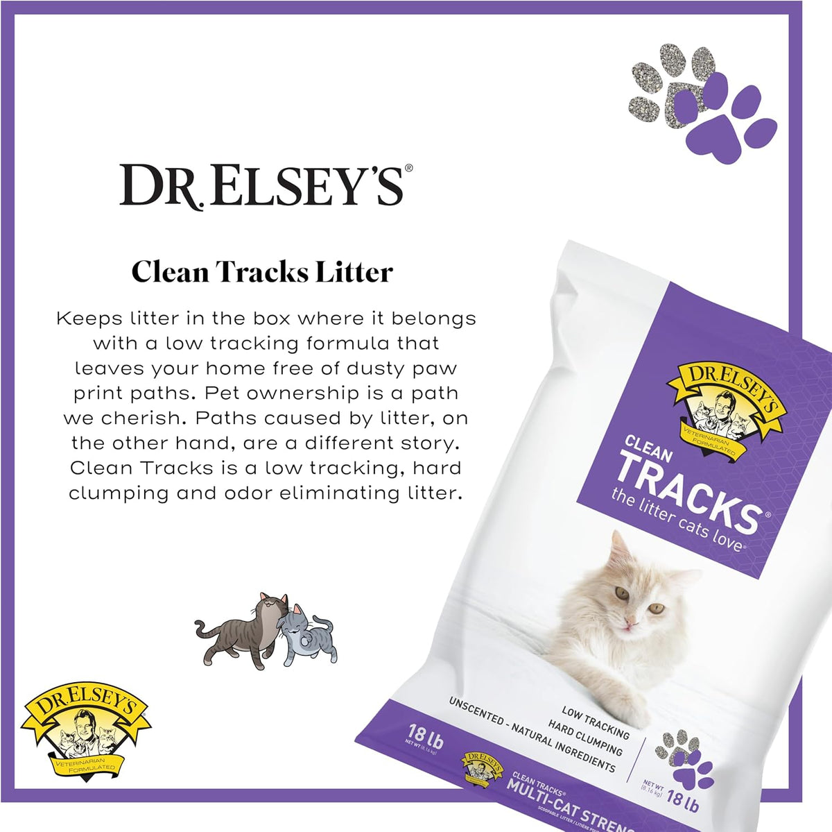 Dr. Elsey's Clean Tracks Clumping Clay Cat Litter, 18 lb - view 3