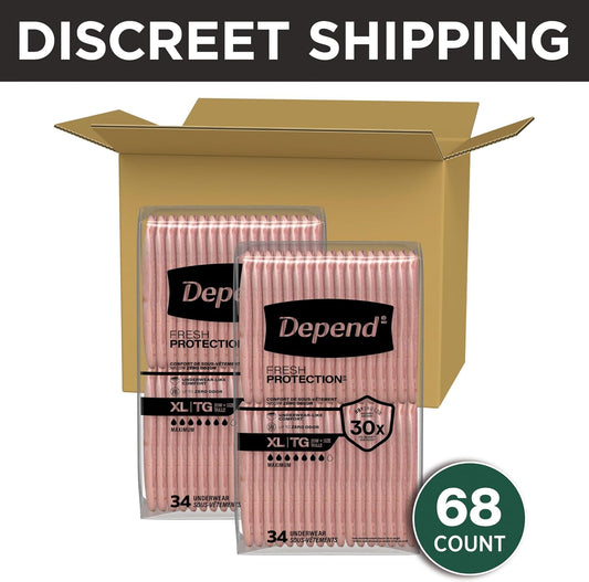 Depend Fresh Protection Incontinence Underwear for Women, XL, 68 Count - view 2