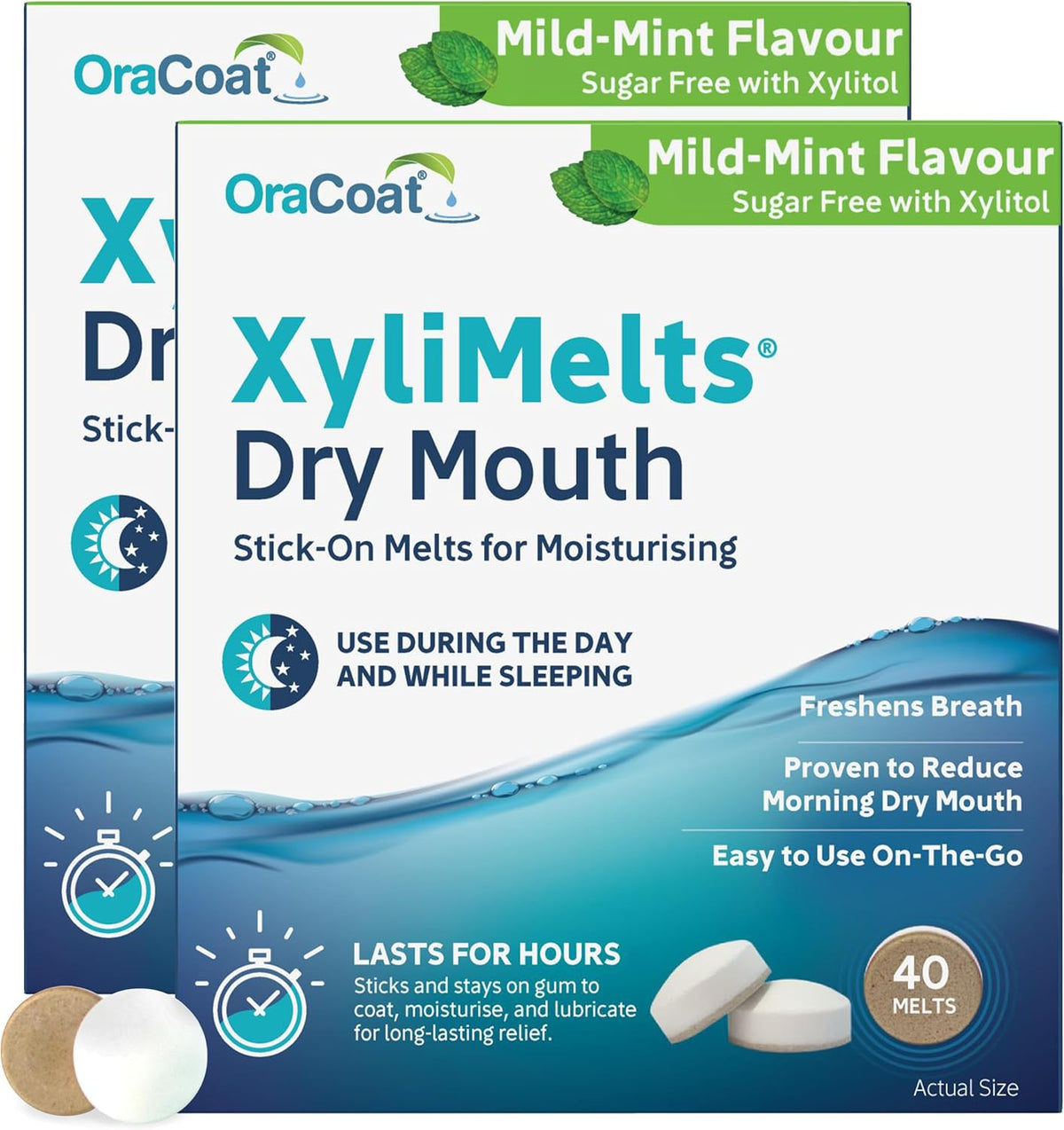 XyliMelts Dry Mouth Relief Discs Mint 80 Count
