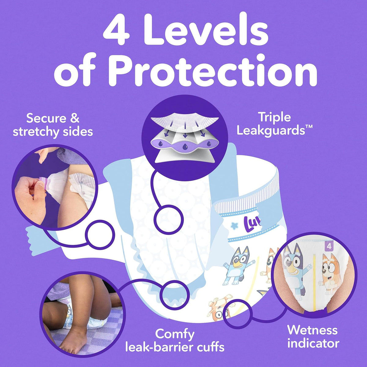 Luvs Platinum Protection Bluey Nappies, Size 5 (27+ lb), 172 Count — alternate product view