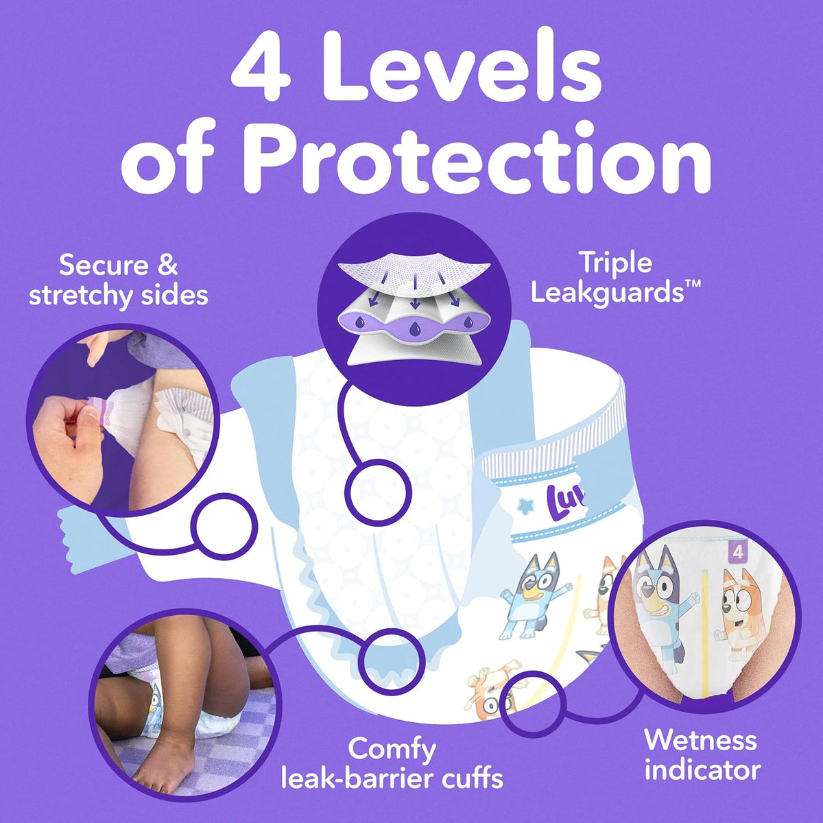 Luvs Platinum Protection Bluey Nappies, Size 3 (16-28 lb), 234 Count — alternate product view