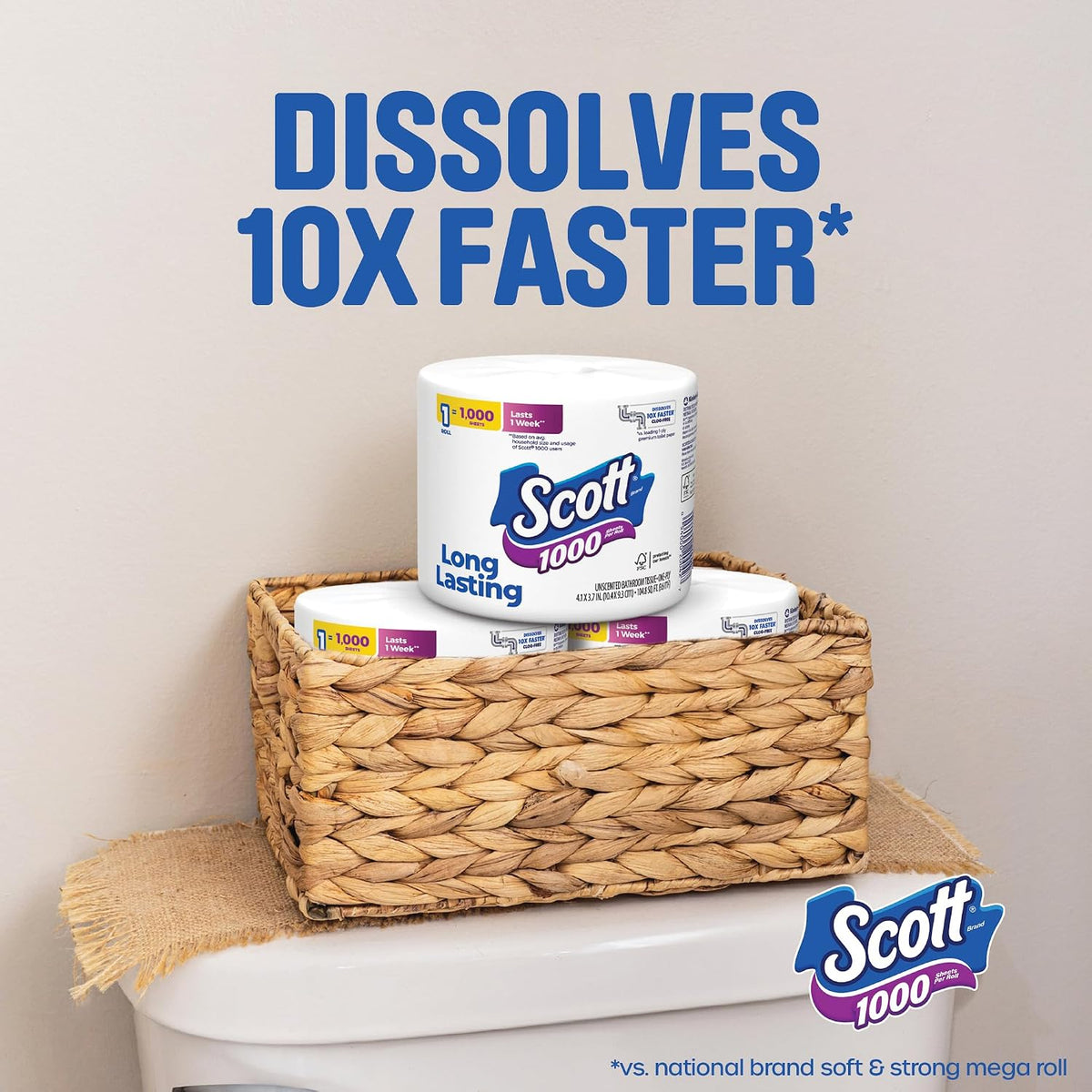 Scott 1000 Toilet Paper 18 Rolls, 1000 Sheets per Roll - view 5