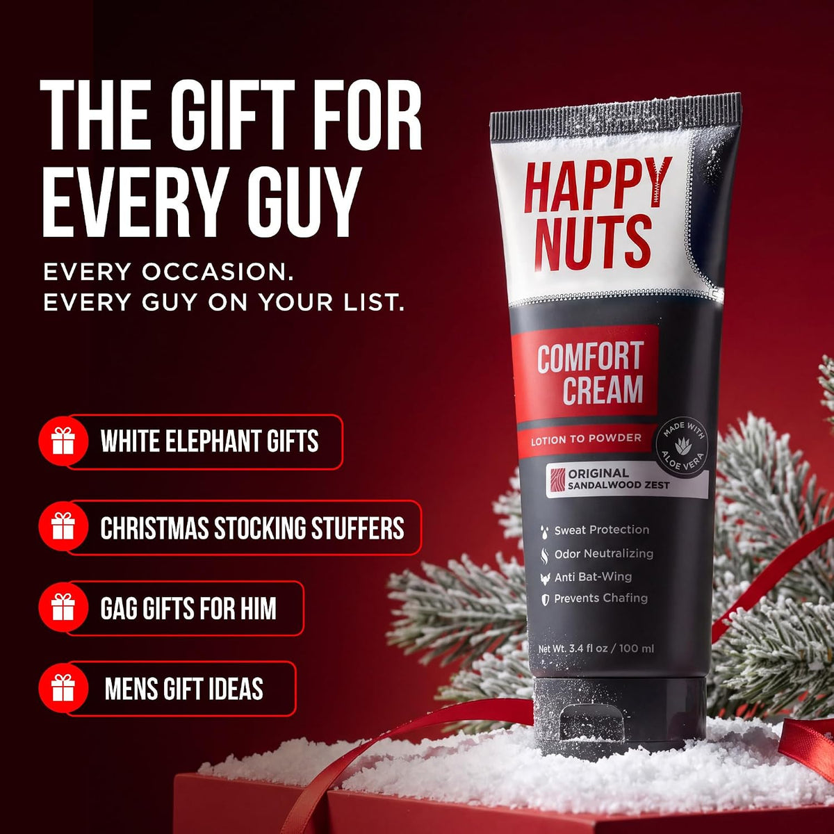 Happy Nuts Comfort Cream Deodorant for Men, Aluminium-Free, Original, 3.4 fl oz - view 5