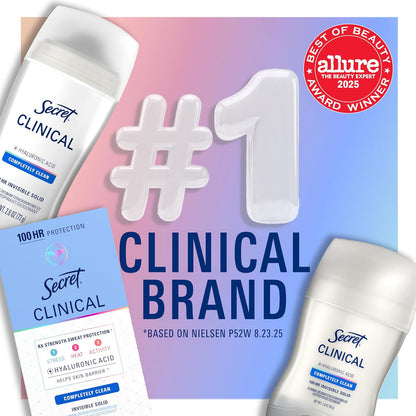 Secret Clinical Strength Antiperspirant, Completely Clean, 2.6 oz - view 5