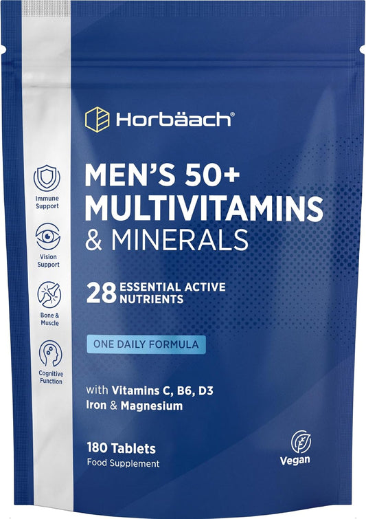 Horbäach Multivitamin Tablets for Men 50 Plus - 180 Count