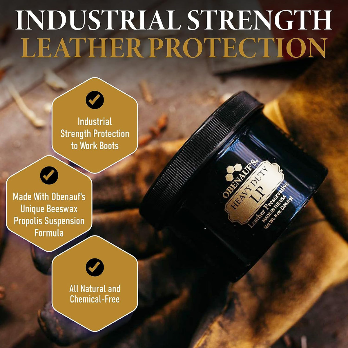 Obenauf's Heavy Duty Leather Preservative (LP), 8 oz - view 3