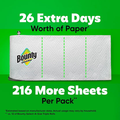 Bounty Quick-Size Paper Towels, White, 12 Family Triple Rolls - view 3