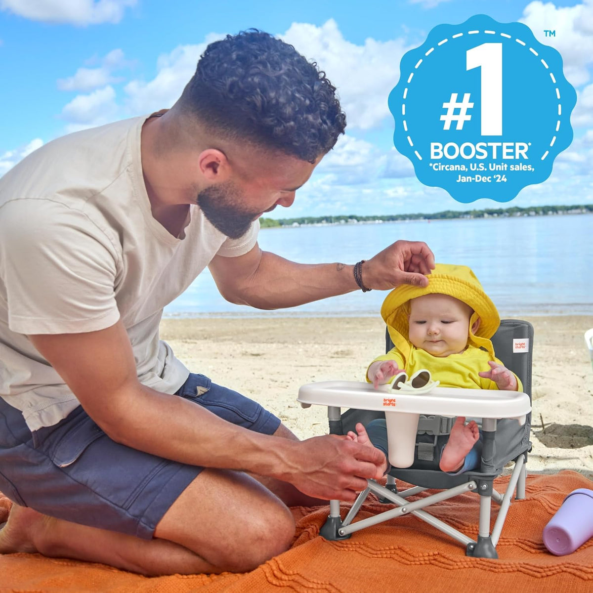 Bright Starts Pop 'N Sit 3-in-1 Portable Booster Seat, Grey - view 3