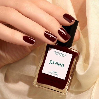 Manucurist Green Natural Nail Polish, Grenat Maroon Red - view 3