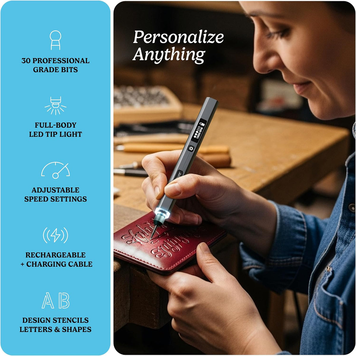 Craft Culture EtchMate Cordless Engraving Pen Kit with 31 Bits - view 2