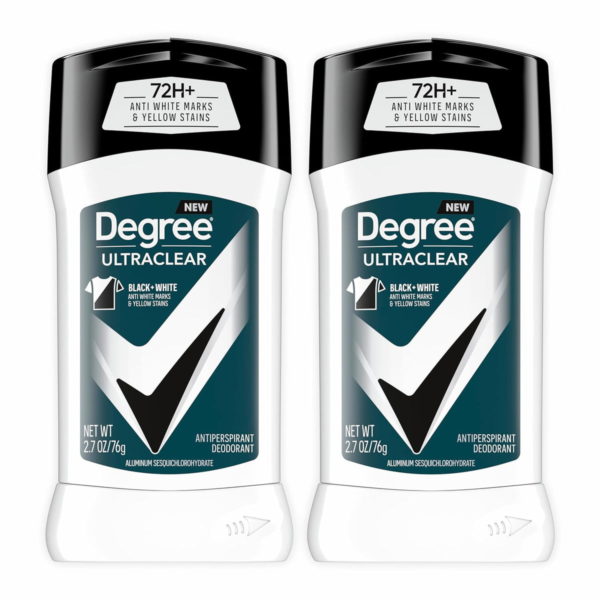 Degree Men UltraClear Antiperspirant Deodorant, Pack of 2, 2.7 oz (76 g) Sticks