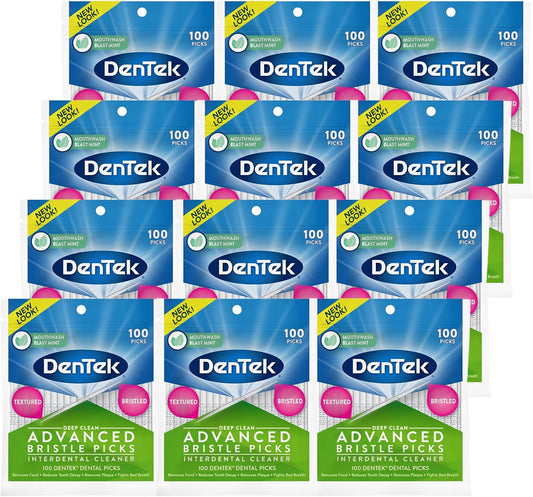 DenTek Deep Clean Bristle Picks, 100 Count, Pack of 12