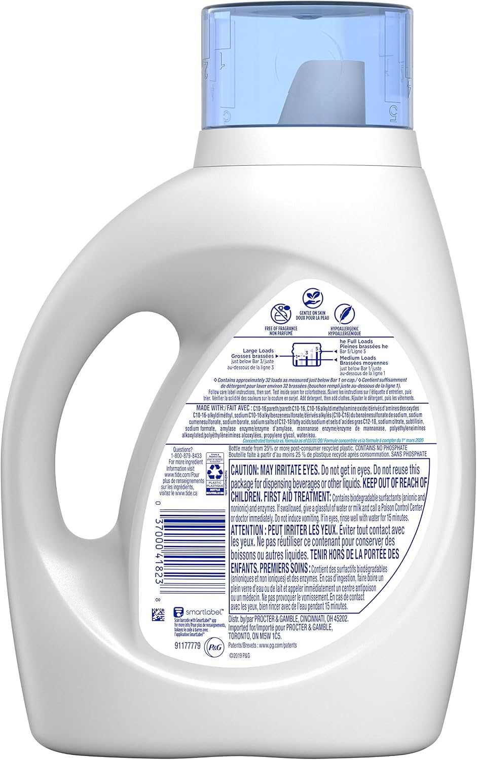 Tide Free & Gentle Liquid Laundry Detergent, 32 Loads — alternate product view