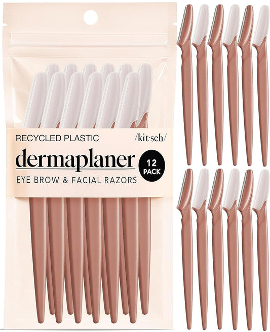 Kitsch Dermaplane Face Razors for Women, Terracotta, 12 Pieces