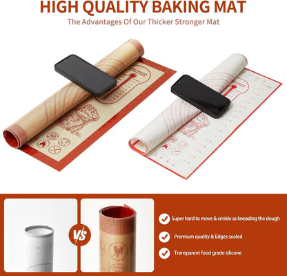 QUELLANCE Non-Slip Silicone Pastry Mat, 50 x 70 cm (20 x 28 in) - view 3