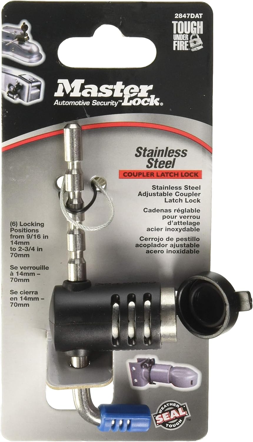 Master Lock 2847DAT Adjustable Stainless Steel Coupler Lock - view 2