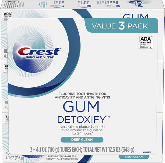 Crest Gum Detoxify Deep Clean Toothpaste, 11.1 oz (314 g), Pack of 3