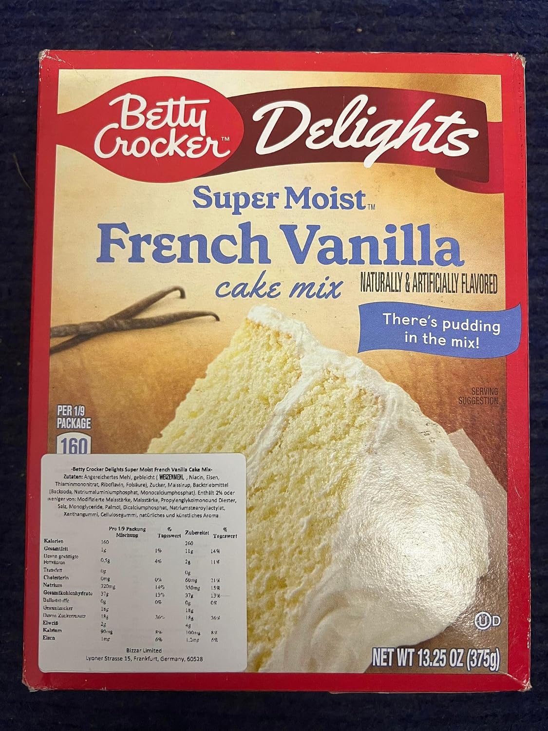 Betty Crocker Super Moist French Vanilla Cake Mix 15.25 oz — product view