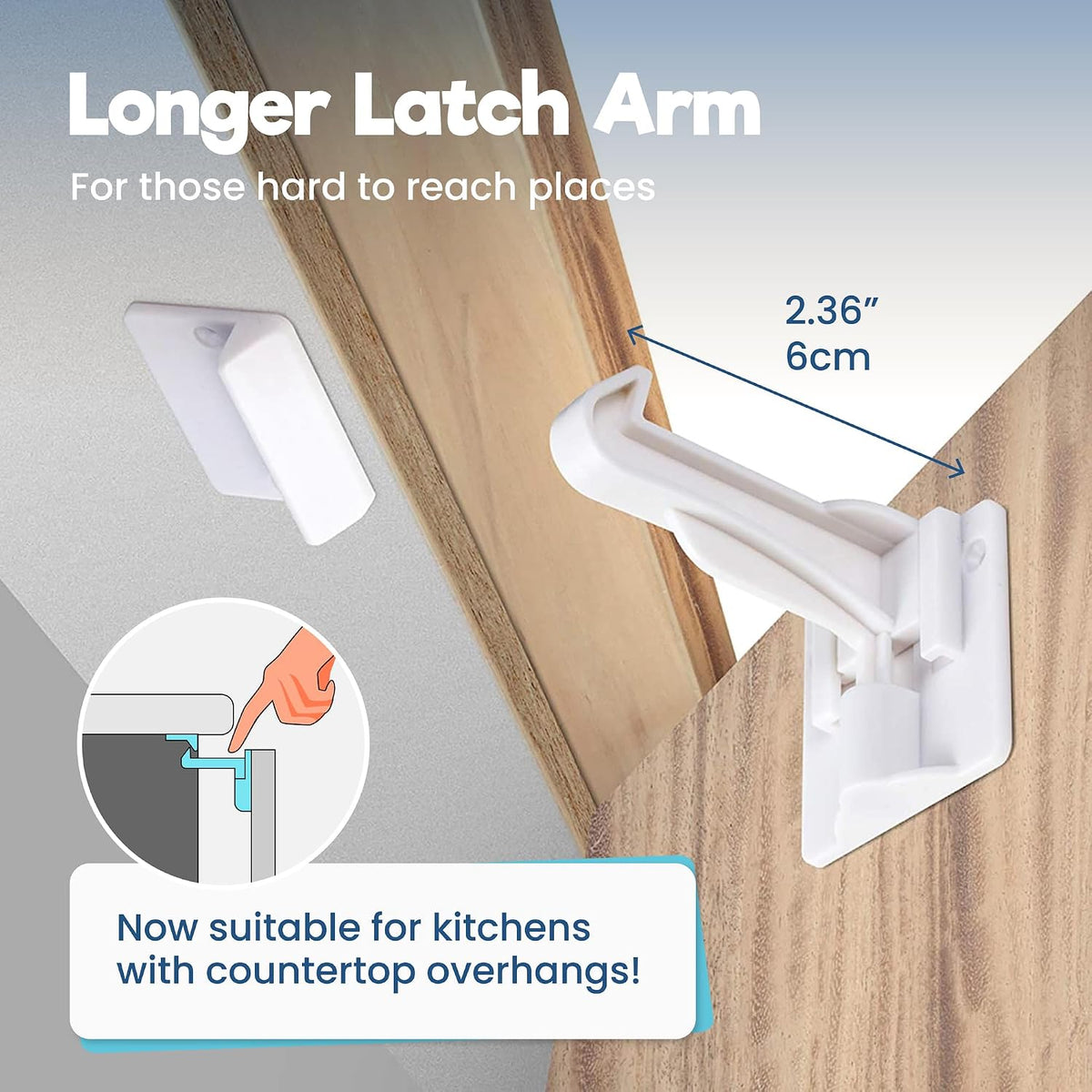 Benny Bradley's Invisible Baby Proofing Cabinet Latches, 10-Pack - view 3