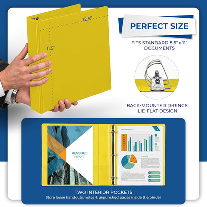 Samsill Durable 1.5 Inch D-Ring Binder, Lemon Yellow - view 6