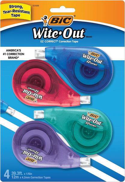 BIC Wite-Out EZ Correct Correction Tape, 4 Count