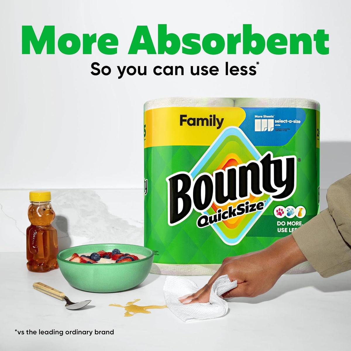 Bounty Quick Size Paper Towels, White, 8 Family Rolls - view 4