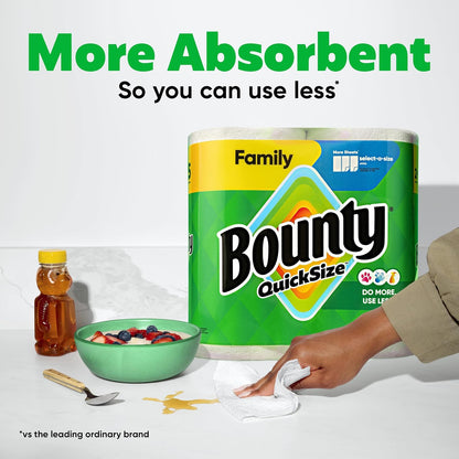 Bounty Quick Size Paper Towels, White, 8 Family Rolls - view 4