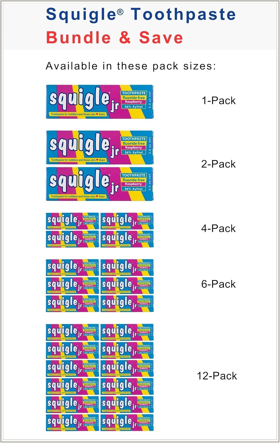 Squigle Jr Kids Fluoride-Free Xylitol Toothpaste Raspberry - view 6