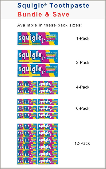 Squigle Jr Kids Fluoride-Free Xylitol Toothpaste Raspberry - view 6