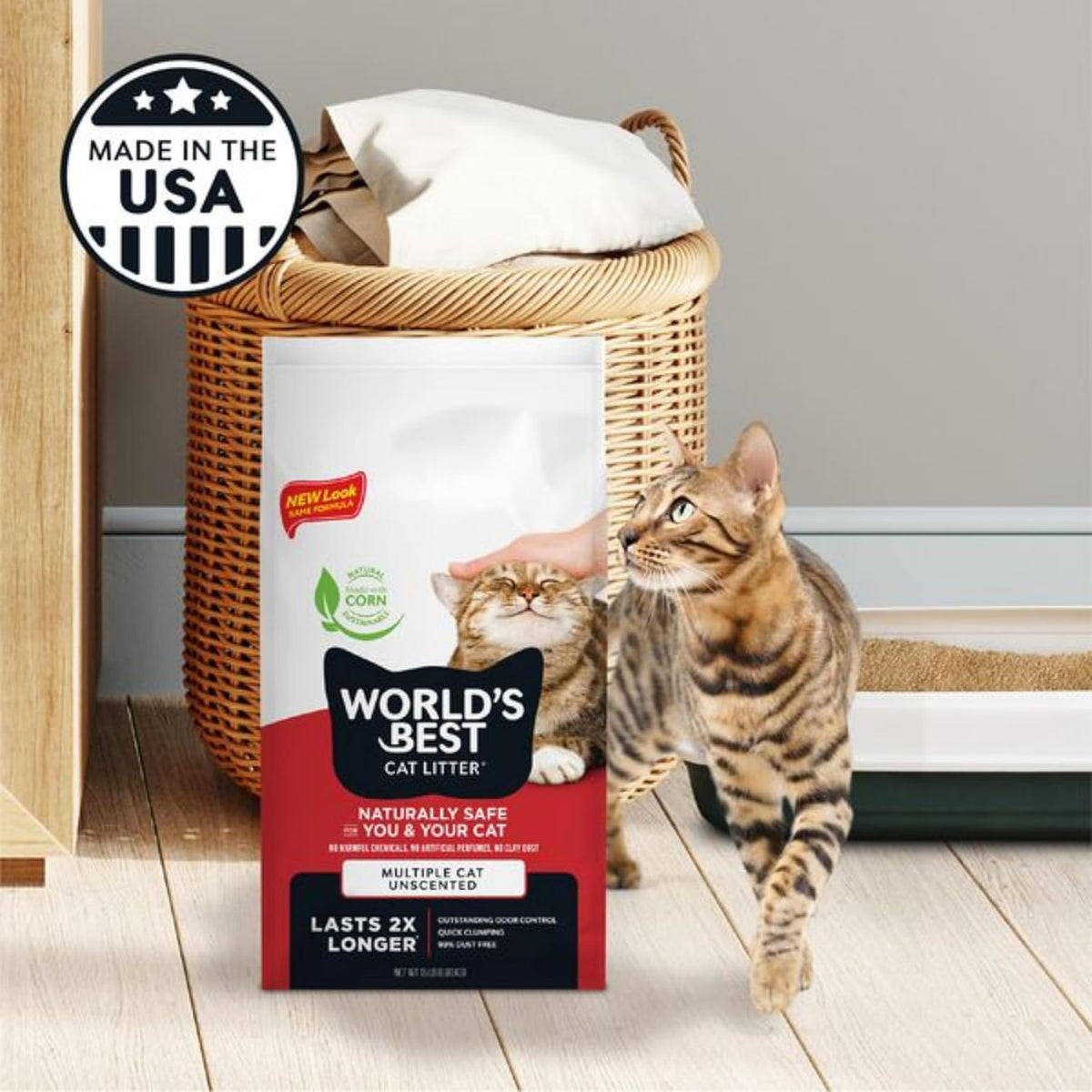 World's Best Cat Litter Multiple Cat Unscented Clumping Litter, 15 lb - view 4