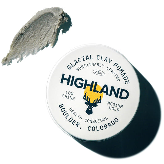 Highland Glacial Hair Clay Pomade, Low Shine, Medium Hold
