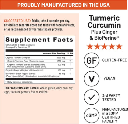 NatureWise Turmeric Curcumin 2250 mg with BioPerine, 180 Capsules - view 5