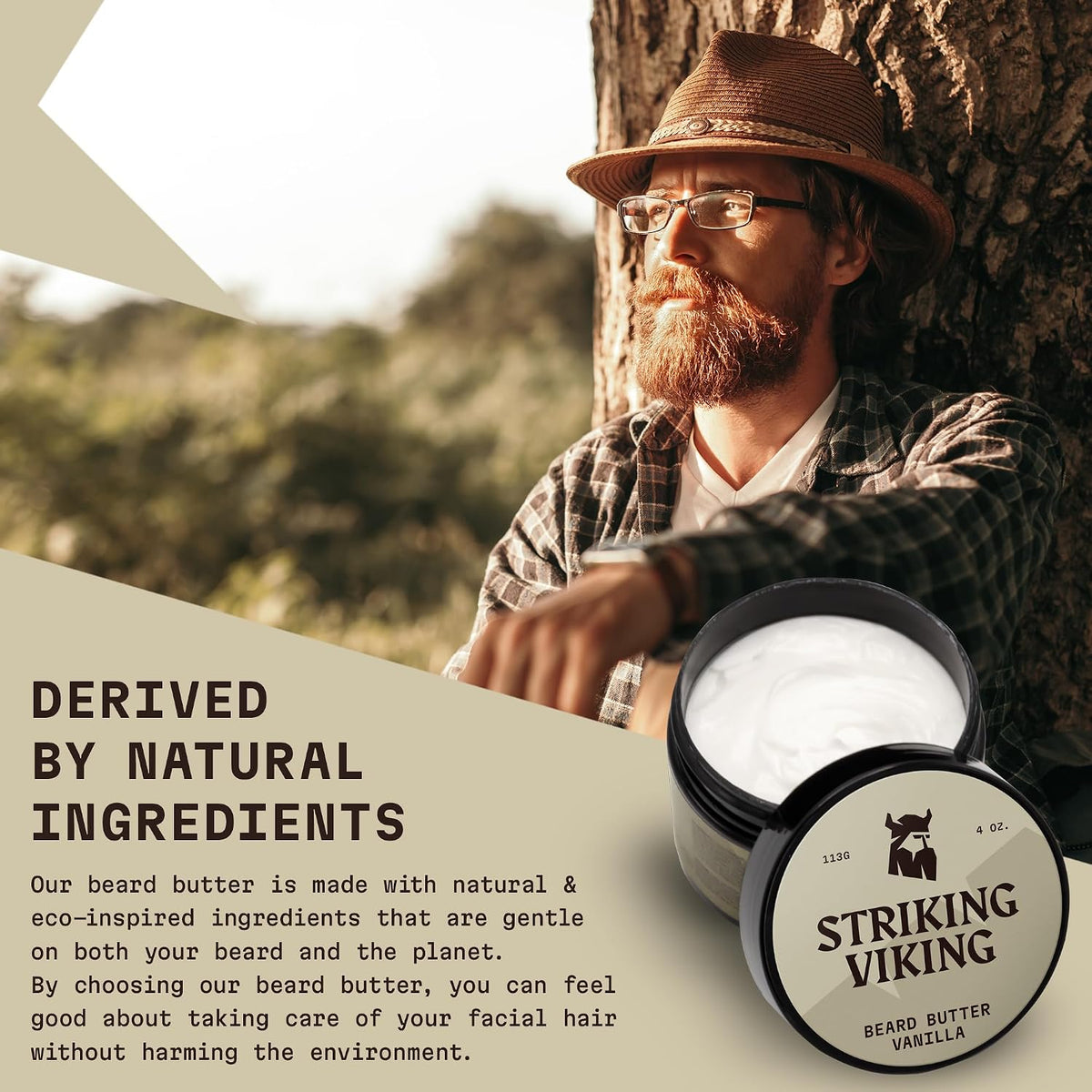 Striking Viking Beard Butter for Men, Vanilla Scent, 4 oz - view 2