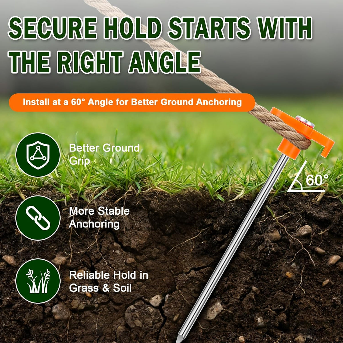 Feed Garden 7 Inch Galvanised Steel Tent Stakes, Pack of 10 - view 4