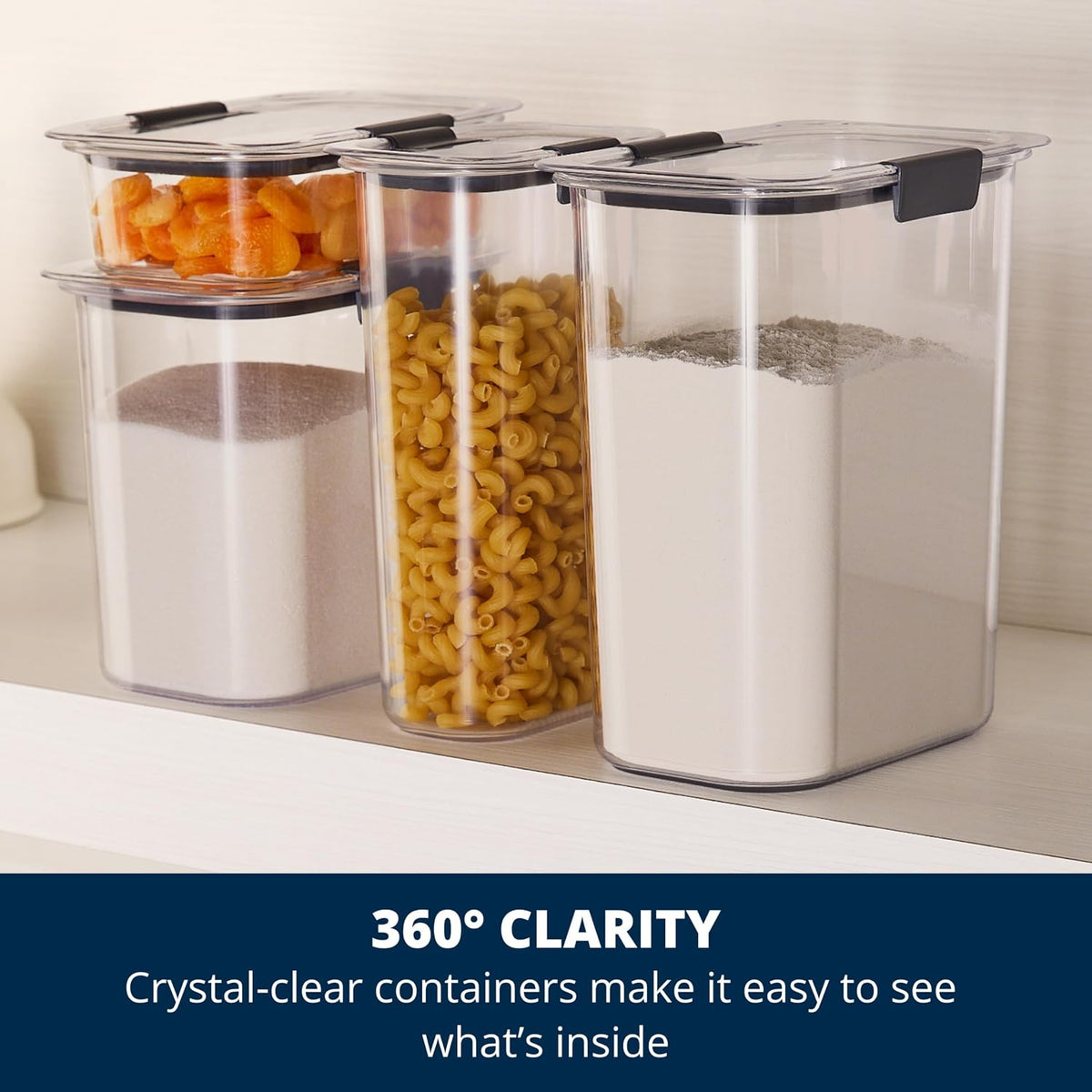 Rubbermaid Brilliance 12-Cup Airtight Food Storage Container, Clear/Grey - view 4