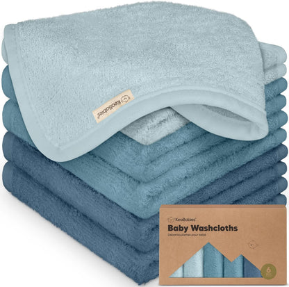 KeaBabies 6-Pack Baby Washcloths, Viscose from Bamboo, 10 x 10 Inches