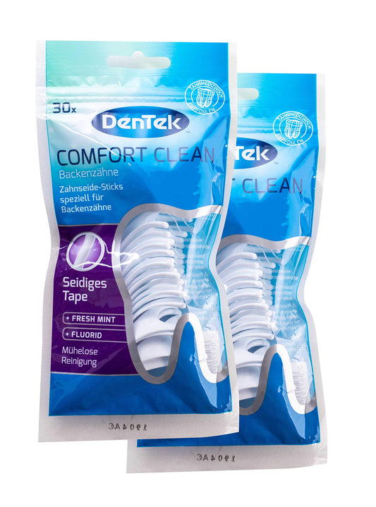 DenTek Comfort Clean Dental Floss Sticks, Mint, 30 Count (Pack of 2)