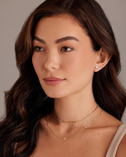 PAVOI CZ Waterproof Stud Earring Set, 14K Gold Plated - view 4