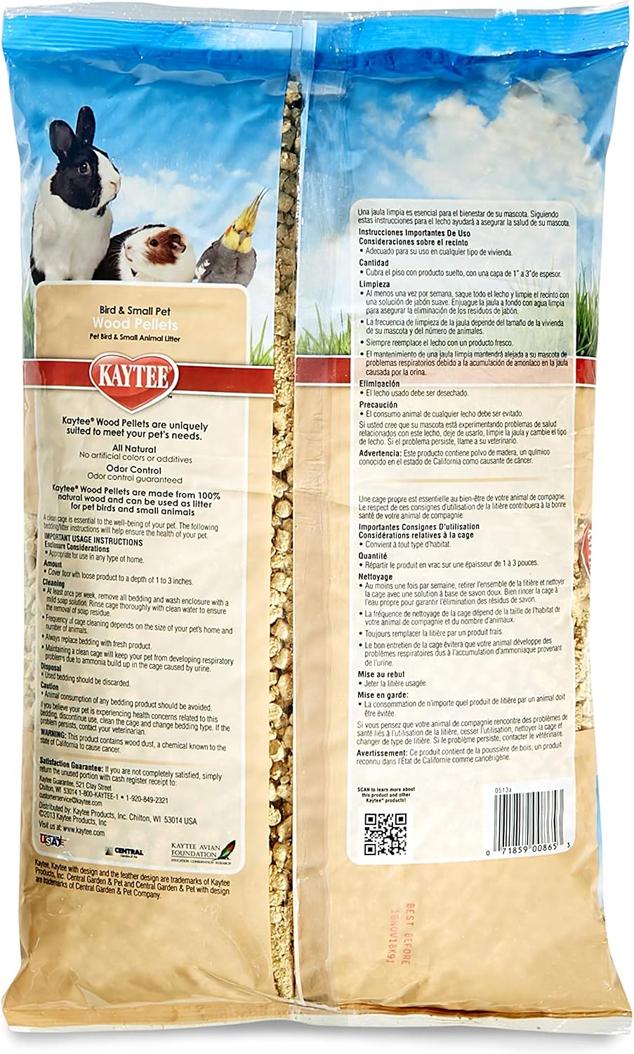 Kaytee Wood Pellets Bird and Small Animal Litter, 8 lb Bag — alternate product view