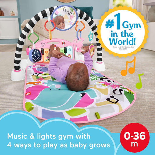 Fisher-Price Glow and Grow Kick & Play Piano Gym, Pink - view 2