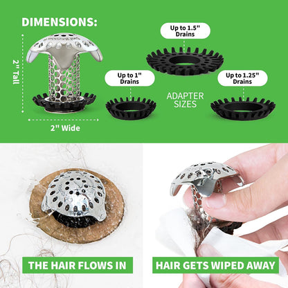 SinkShroom Ultra Bathroom Sink Drain Hair Catcher, Steel - view 6