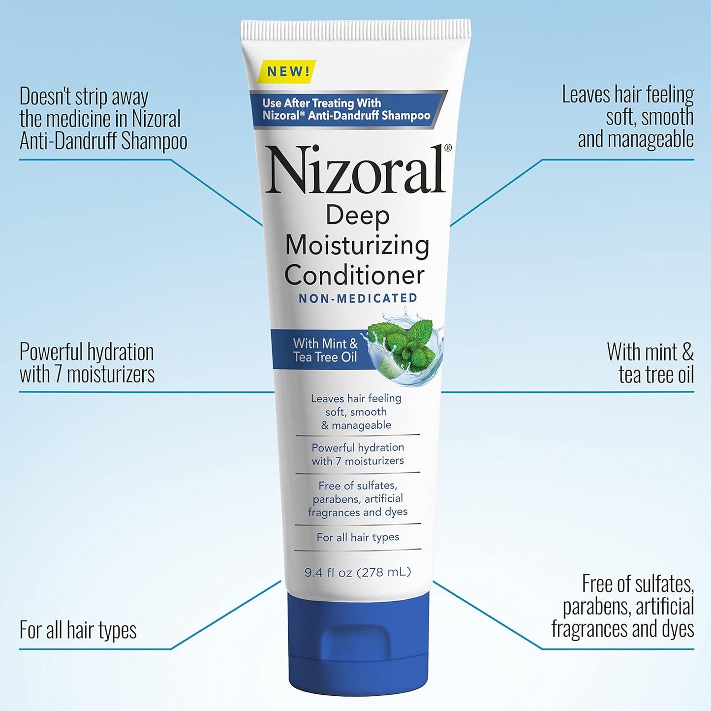 Nizoral Anti-Dandruff Shampoo, 7 Oz + Deep Moisturizing Conditioner, 9.4 Oz Bundle