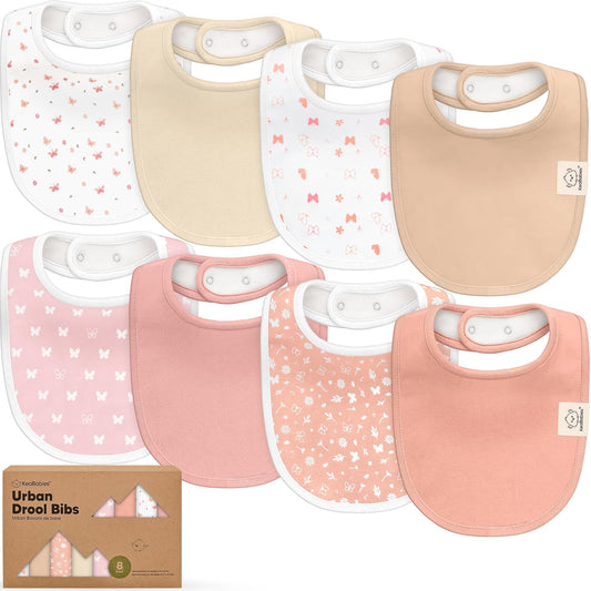 KeaBabies Organic Cotton Baby Bibs, Pack of 8, Butterflies